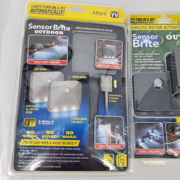 Sensor Brite Outdoor Motion Sensor LED Super Bright Light 2 Per Pk Lot of 2 Pks - Picture 2 of 4